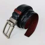 Pati Pattern Leather Belt – Dual Tone Moving Brockless - Image 2