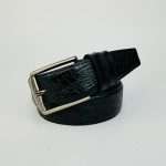 Crocodile Design Leather Belt – Black - Image 3