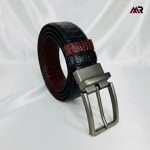 Pati Pattern Leather Belt – Dual Tone Moving Brockless