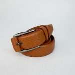 Pati Pattern Design Leather Belt – Mustard - Image 3