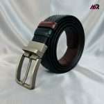 Men's Dot Pattern Leather Belt – Dual Tone Moving Brockless