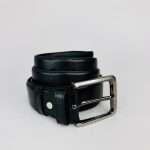 Premium Men’s Leather Formal Belt- Black - Image 3