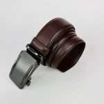 Auto Brockless Plain Leather Belt – Chocolate - Image 2