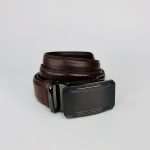 Auto Brockless Plain Leather Belt – Chocolate - Image 3