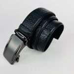 Auto Brockless Embossed Leather Belt – Black - Image 2